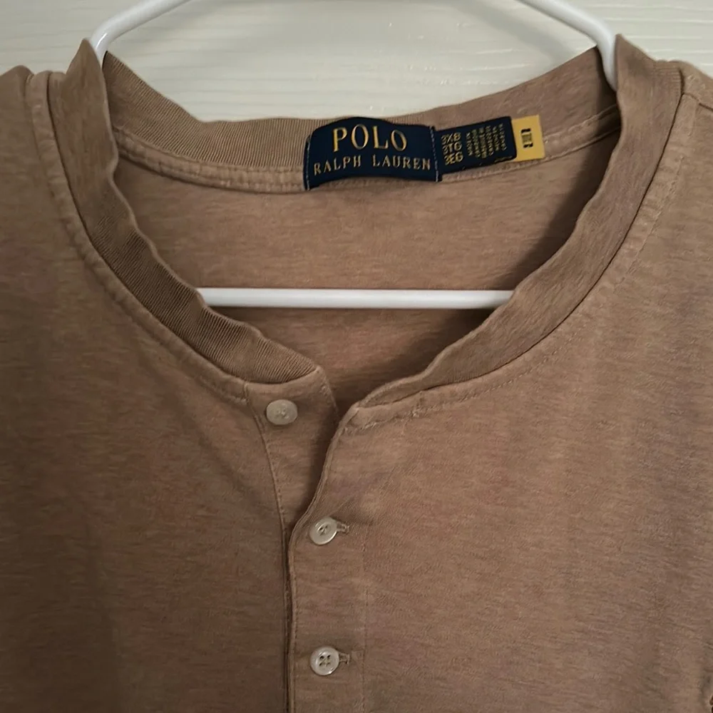 Polo by Ralph Lauren men’s big & tall Brown Long Sleeve Tee - Picture 3 of 5
